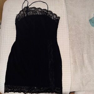 Free People Black Lace Detail Top